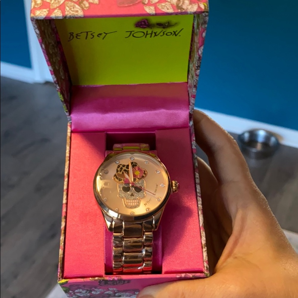 Betsey Johnson medium size rose gold watch